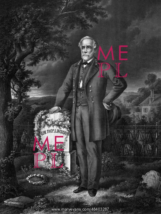 : Civil War print of General Lee visiting the : Civil War print of General Lee visiting the