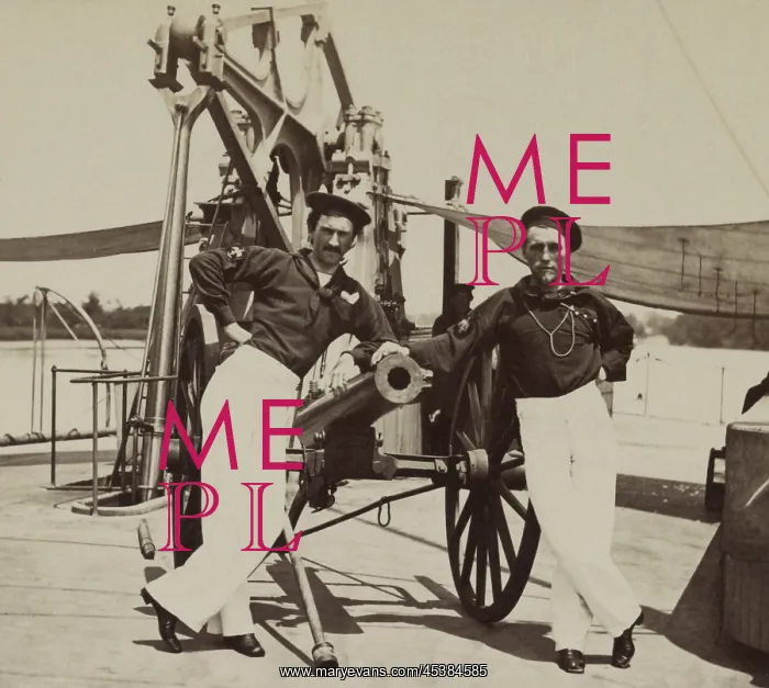 : US Civil War. Two sailors on deck of Union : US Civil War. Two sailors on deck of Union