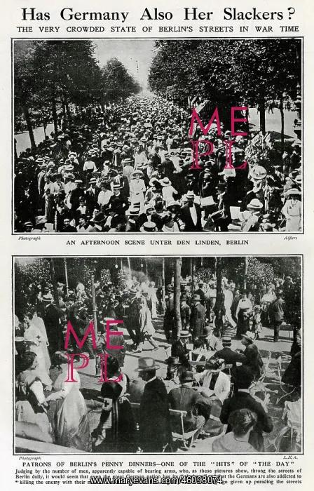 : Two civilian scenes in Berlin, WW1 : Two civilian scenes in Berlin, WW1
