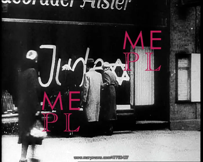 : Civilians Looking at Shop Window with Graffiti : Civilians Looking at Shop Window with Graffiti