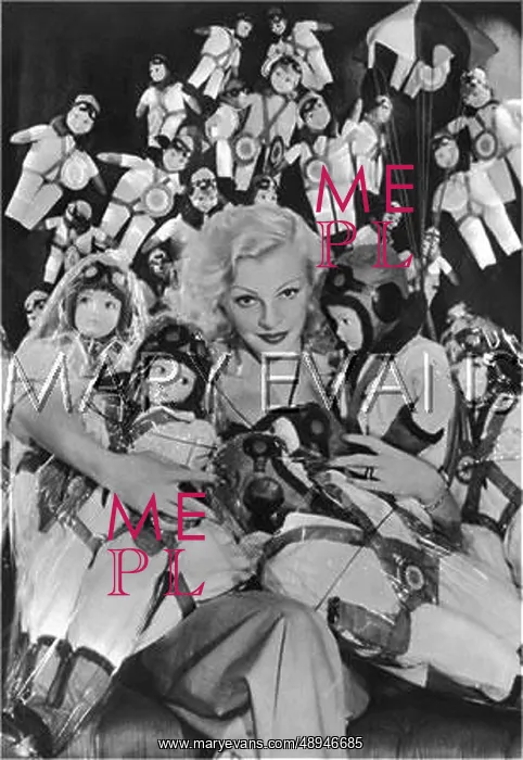 : Claire Luce posed with Harry the Hawks dolls : Claire Luce posed with Harry the Hawks dolls