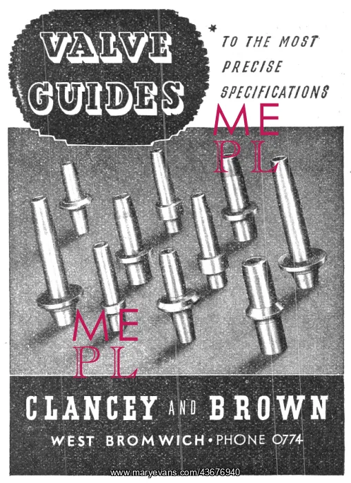 : Clancey & Brown Valve Guides : Clancey & Brown Valve Guides