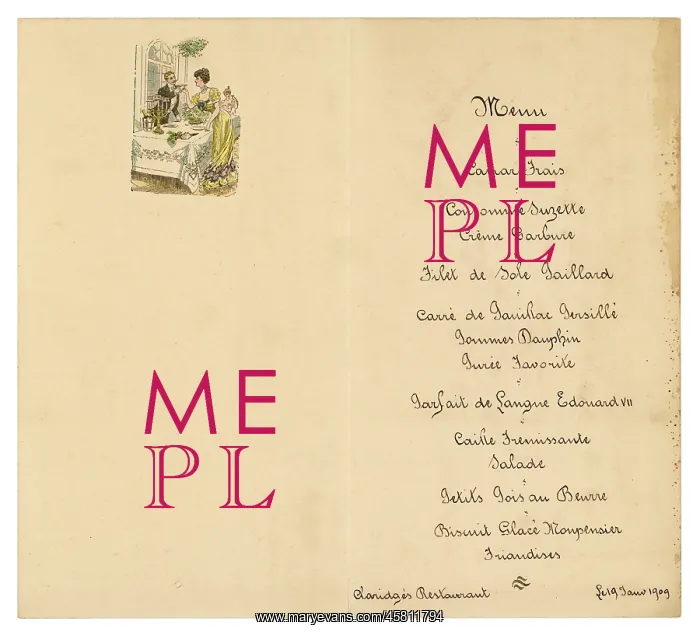  : CLARIDGES HOTEL MENU
