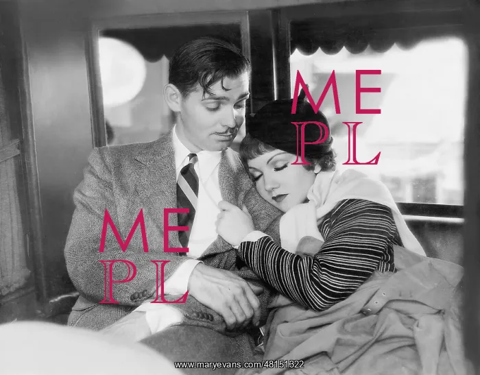 : Clark Gable and Claudette Colbert in It Happened One Night : Clark Gable and Claudette Colbert in It Happened One Night