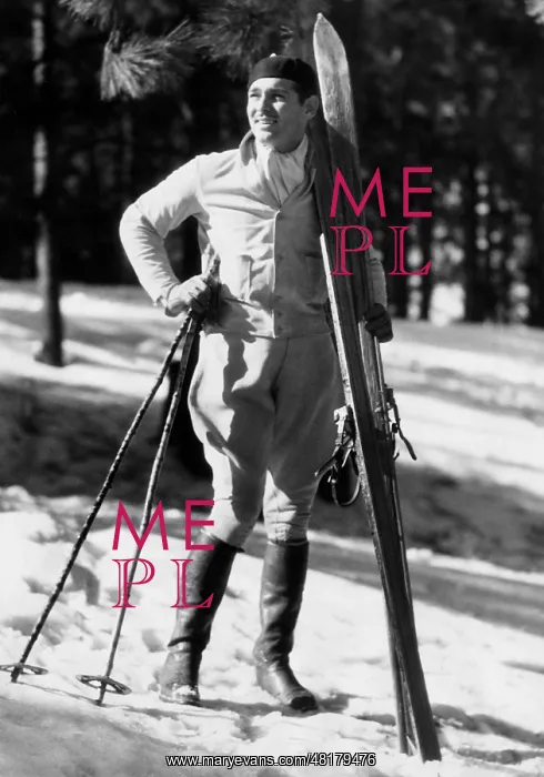 : Clark Gable skiing, 1933 : Clark Gable skiing, 1933
