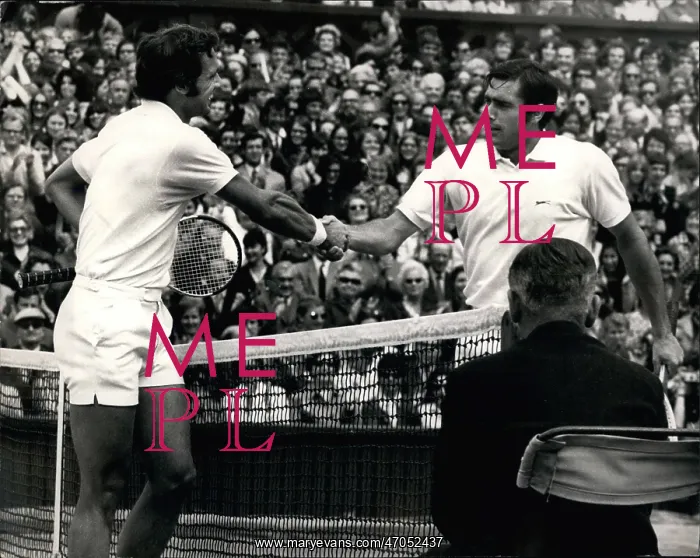 : Clark Graebner and Roger Taylor after match, Wimbledon : Clark Graebner and Roger Taylor after match, Wimbledon