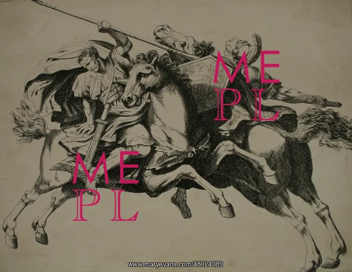: Classical battle scene with men and horses : Classical battle scene with men and horses