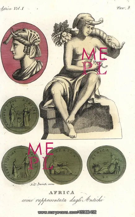 : Classical figures and coins with allegorical : Classical figures and coins with allegorical