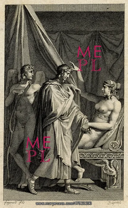 : Classical scene with Hera and Eros : Classical scene with Hera and Eros