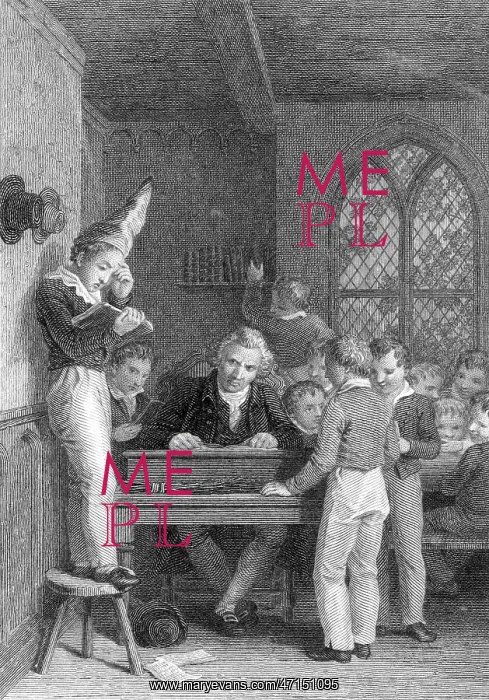  : Classroom dunce made to stand on a stool