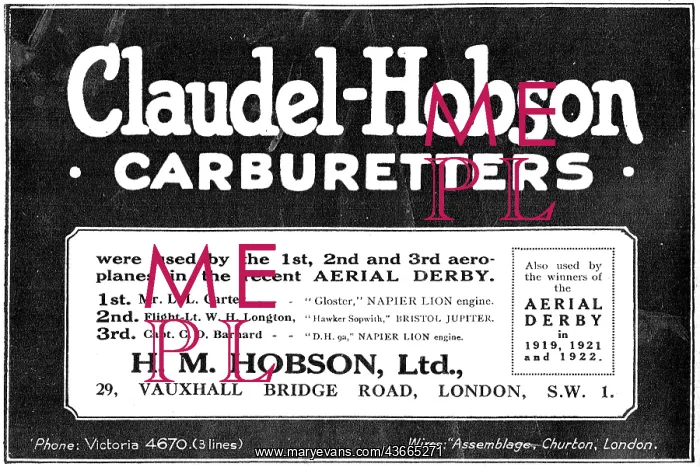: Claudel-Hobson Aero Engine Carburettors : Claudel-Hobson Aero Engine Carburettors