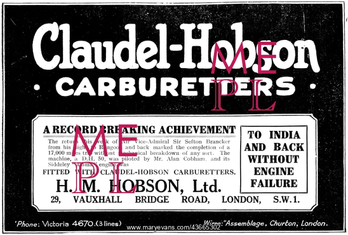 : Claudel-Hobson Carburetters 1925 : Claudel-Hobson Carburetters 1925