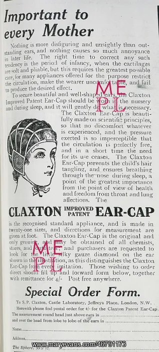 : Claxton ear cap advert : Claxton ear cap advert