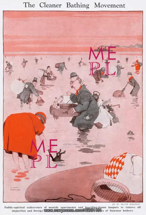: The Cleaner Bathing Movement by W. Heath Robinson : The Cleaner Bathing Movement by W. Heath Robinson