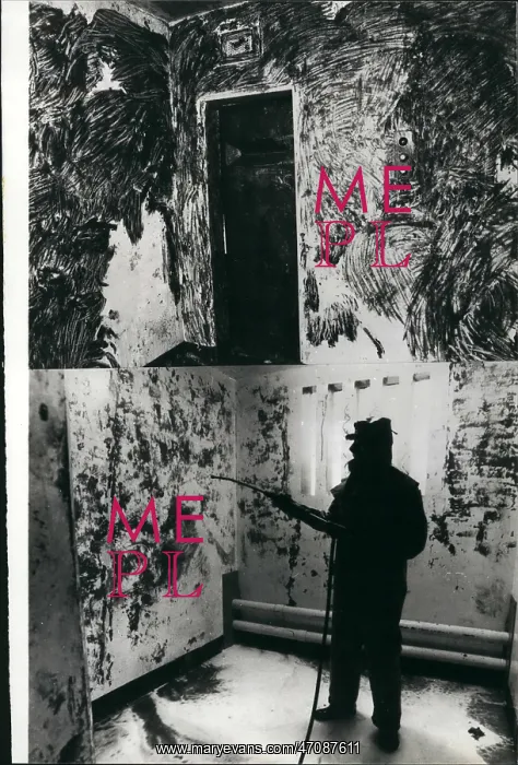 : Cleaning the walls in the Maze Prison, Belfast : Cleaning the walls in the Maze Prison, Belfast