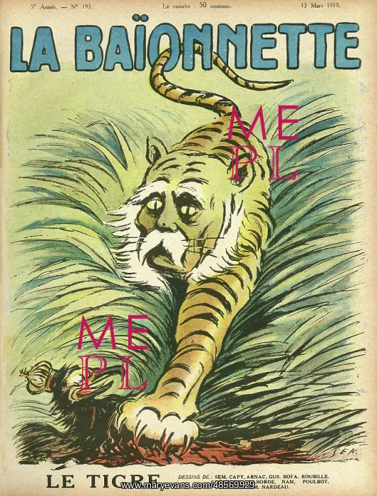: Clemenceau as a tiger, mauling Germany, an eagle : Clemenceau as a tiger, mauling Germany, an eagle