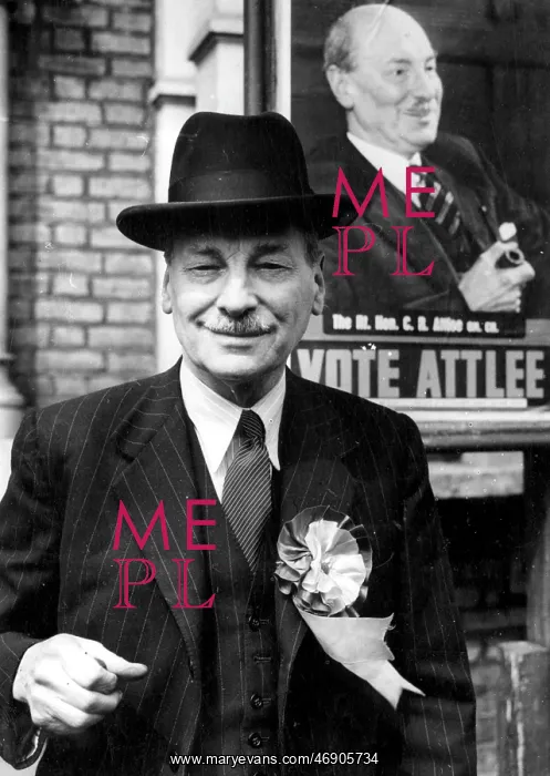 : Clement Attlee during 1955 election campaign : Clement Attlee during 1955 election campaign