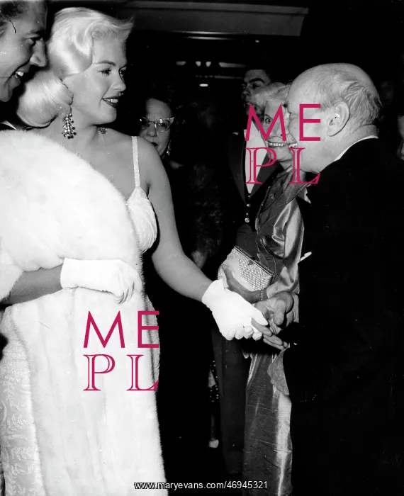 : Clement Attlee and Jayne Mansfield, film premiere, London : Clement Attlee and Jayne Mansfield, film premiere, London