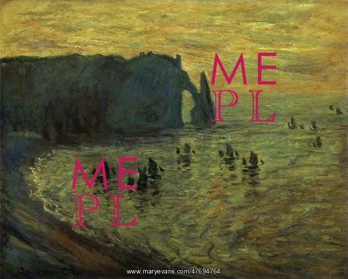  : Cliffs at Etretat, by Monet
