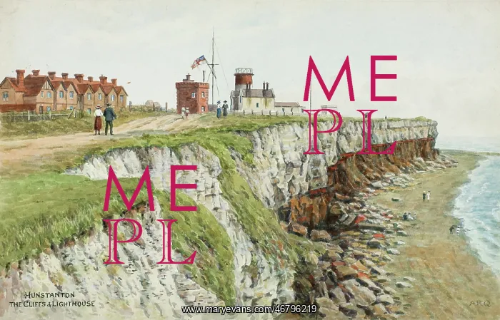 : Cliffs and Lighthouse, Hunstanton, Norfolk : Cliffs and Lighthouse, Hunstanton, Norfolk
