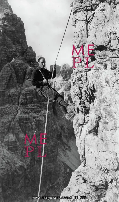 : A climber during the ascent of the : A climber during the ascent of the