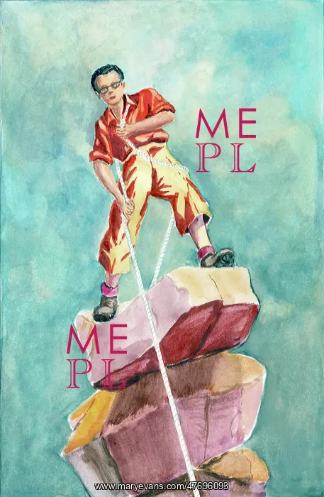  : Climber with Rope on Rocks