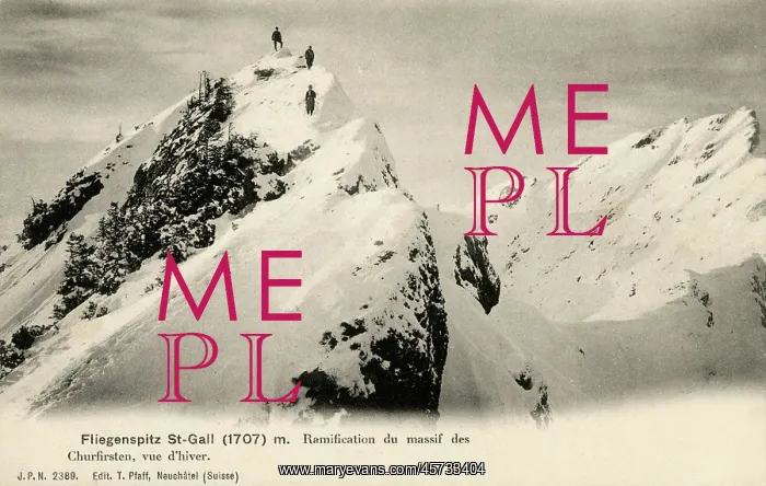  : Climbers at the peak of a mountain in the Churfirsten range
