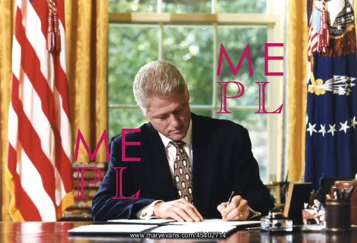 : Bill Clinton signing a bill which included a line-item : Bill Clinton signing a bill which included a line-item