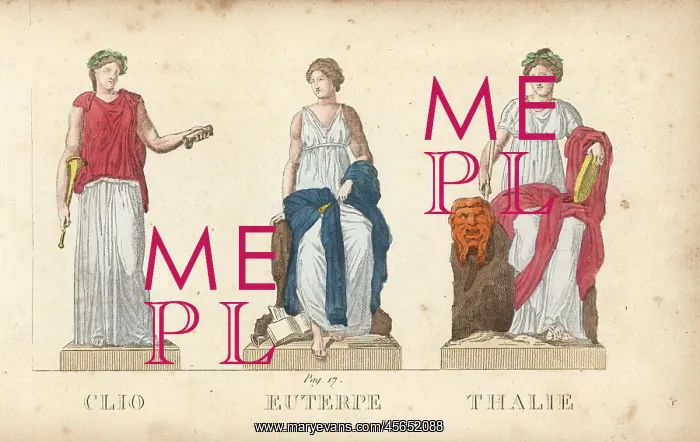 : Clio, Euterpe and Thalia, Greek muses : Clio, Euterpe and Thalia, Greek muses