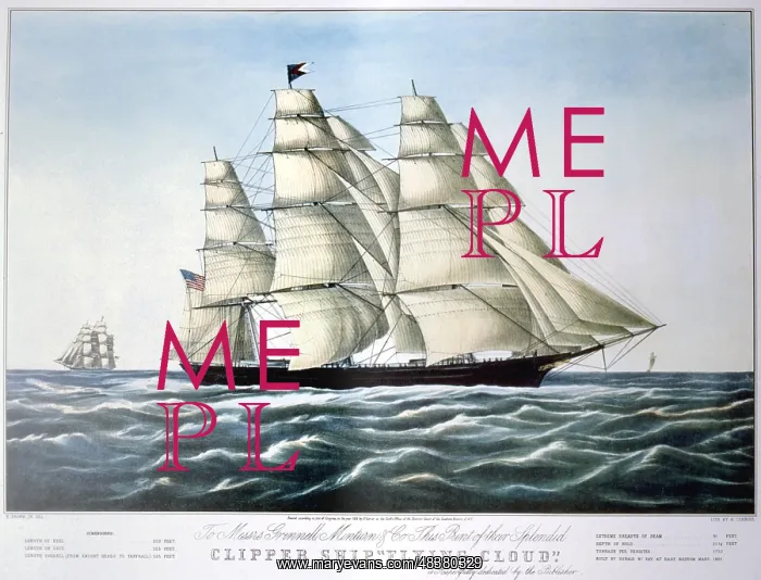 : Clipper Ship Flying Cloud''. Lithograph by Currier : Clipper Ship Flying Cloud''. Lithograph by Currier