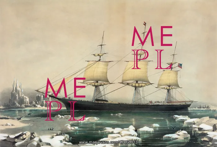 : Clipper ship Red Jacket: In the ice off Cape Horn : Clipper ship Red Jacket: In the ice off Cape Horn