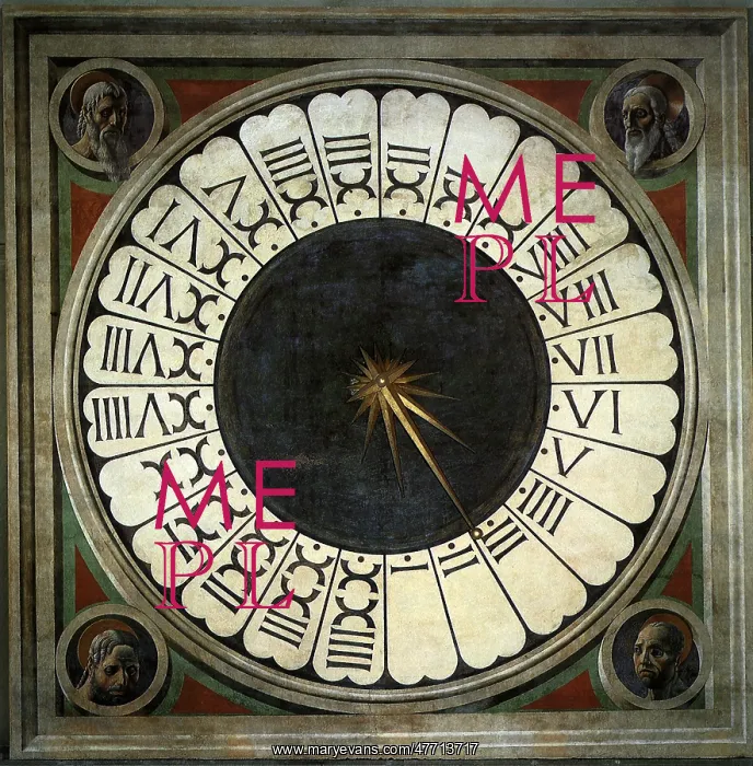  : Clock, Haloed Men, by Uccello