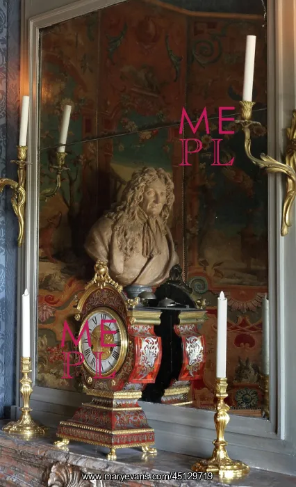 : Clock, La Fontaine's Study, Chateau de Vaux-le-Vicomte : Clock, La Fontaine's Study, Chateau de Vaux-le-Vicomte