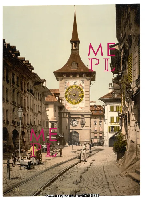 : The clock tower, Berne, Town, Switzerland : The clock tower, Berne, Town, Switzerland