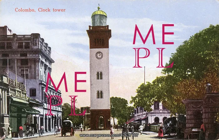 : Clock tower, Chatham Street, Colombo, Ceylon (Sri Lanka) : Clock tower, Chatham Street, Colombo, Ceylon (Sri Lanka)