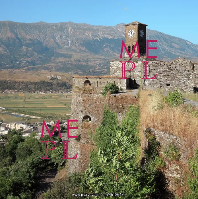 : Clock Tower, Gjirokastra Castle, Gjirokastra, Albania : Clock Tower, Gjirokastra Castle, Gjirokastra, Albania