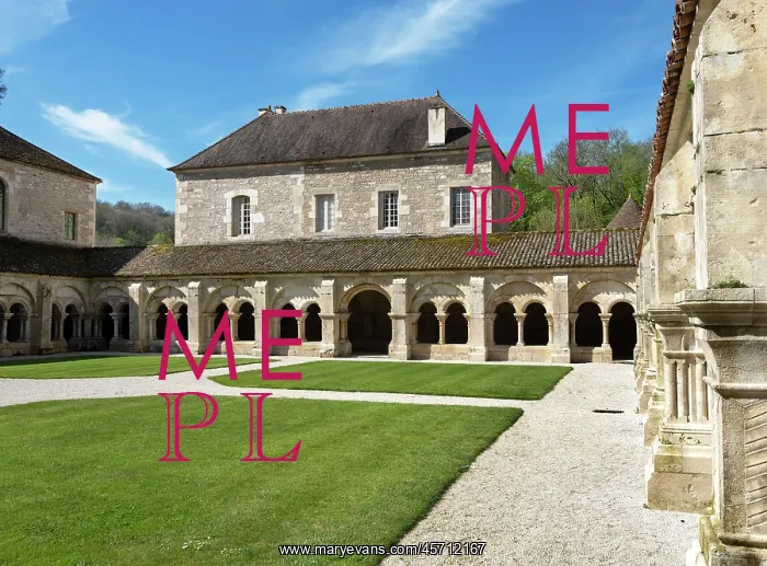 : Cloister, Abbaye de Fontenay, Marmagne, Burgundy, France : Cloister, Abbaye de Fontenay, Marmagne, Burgundy, France