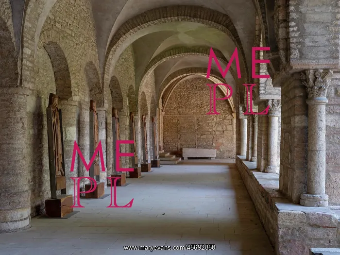 : Cloister, Abbaye Saint-Philibert, Tournus, Burgundy, France : Cloister, Abbaye Saint-Philibert, Tournus, Burgundy, France