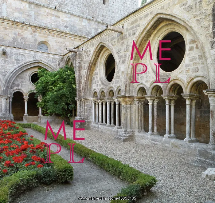 : Cloister, Fontfroide Abbey, Languedoc-Roussillon, France : Cloister, Fontfroide Abbey, Languedoc-Roussillon, France