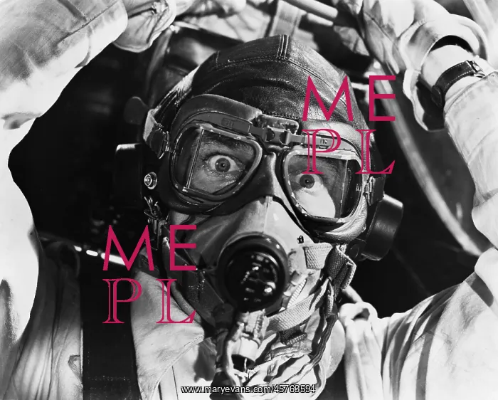 : Close-up of aviator in mask : Close-up of aviator in mask