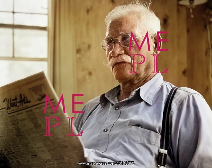 : Close-Up of Elderly Man with Mustache wearing : Close-Up of Elderly Man with Mustache wearing