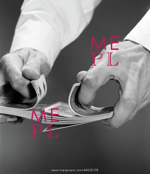 : Close-up of man's hands shuffling deck of cards : Close-up of man's hands shuffling deck of cards