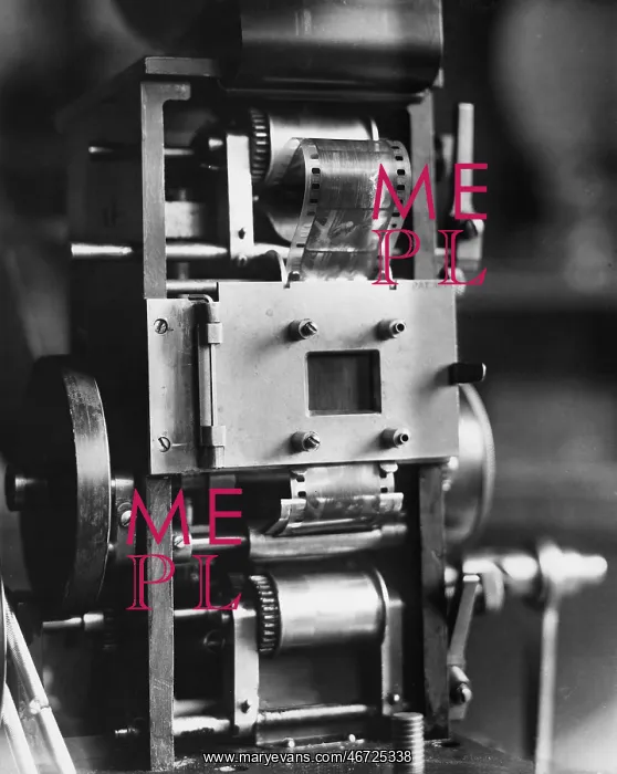 : Closeup of film projector : Closeup of film projector
