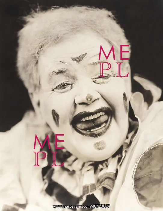: Closeup of laughing clown : Closeup of laughing clown