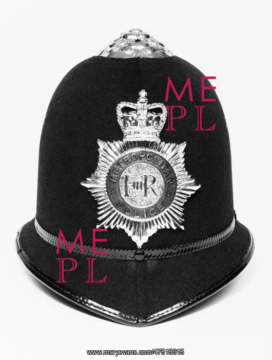 : Closeup of a policeman's helmet : Closeup of a policeman's helmet