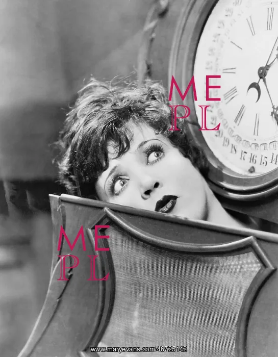  : Closeup of woman inside clock