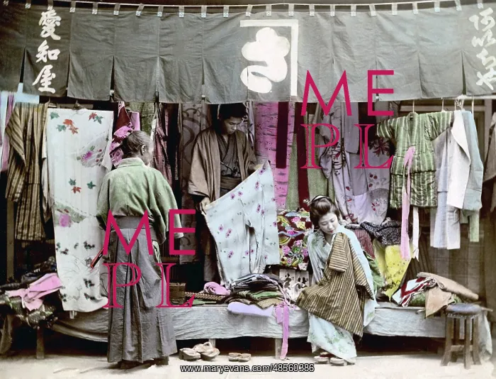 : Cloth store, Japan circa 1890 : Cloth store, Japan circa 1890