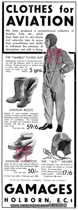 : Clothes for Aviation from Gamages, 1931 : Clothes for Aviation from Gamages, 1931