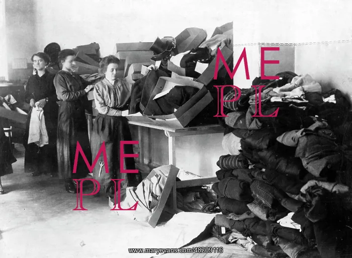 : Clothes collection point in Berlin, 1918 : Clothes collection point in Berlin, 1918