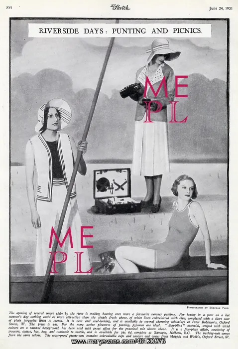 : Clothes for punting and picnics 1931 : Clothes for punting and picnics 1931
